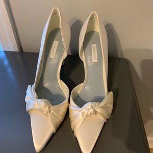 Nine West Cream Heels with Bow Detail
